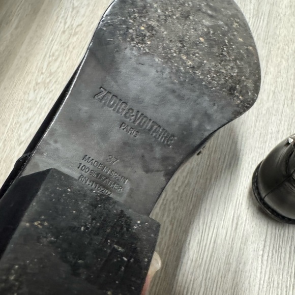 Zadig & Voltaire Tyler Pointed Toe Star Studded Vintage Ankle Boots - Picture 9 of 9